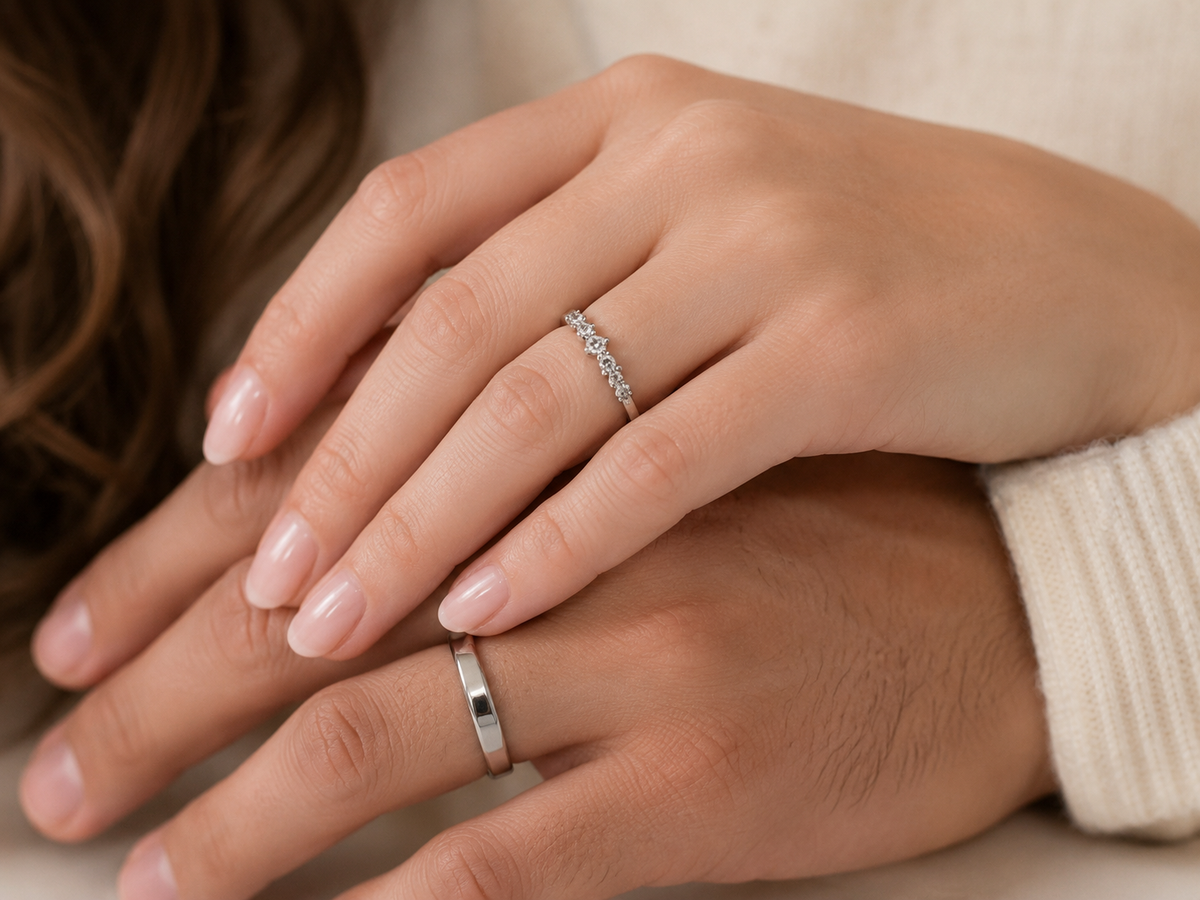 Anillos de promesa Pandora para parejas, modelo Cristal en plateado
